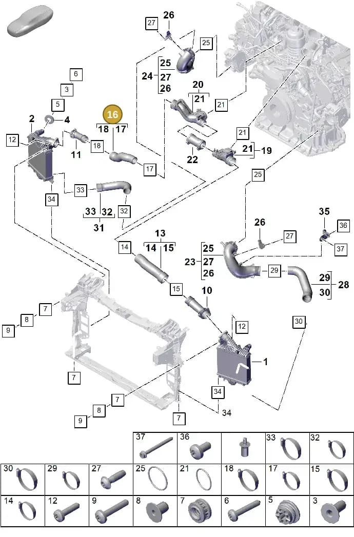 PAB14598000 — Porsche Cayenne Coupe (2023-2023) diagram p60107230, position 16