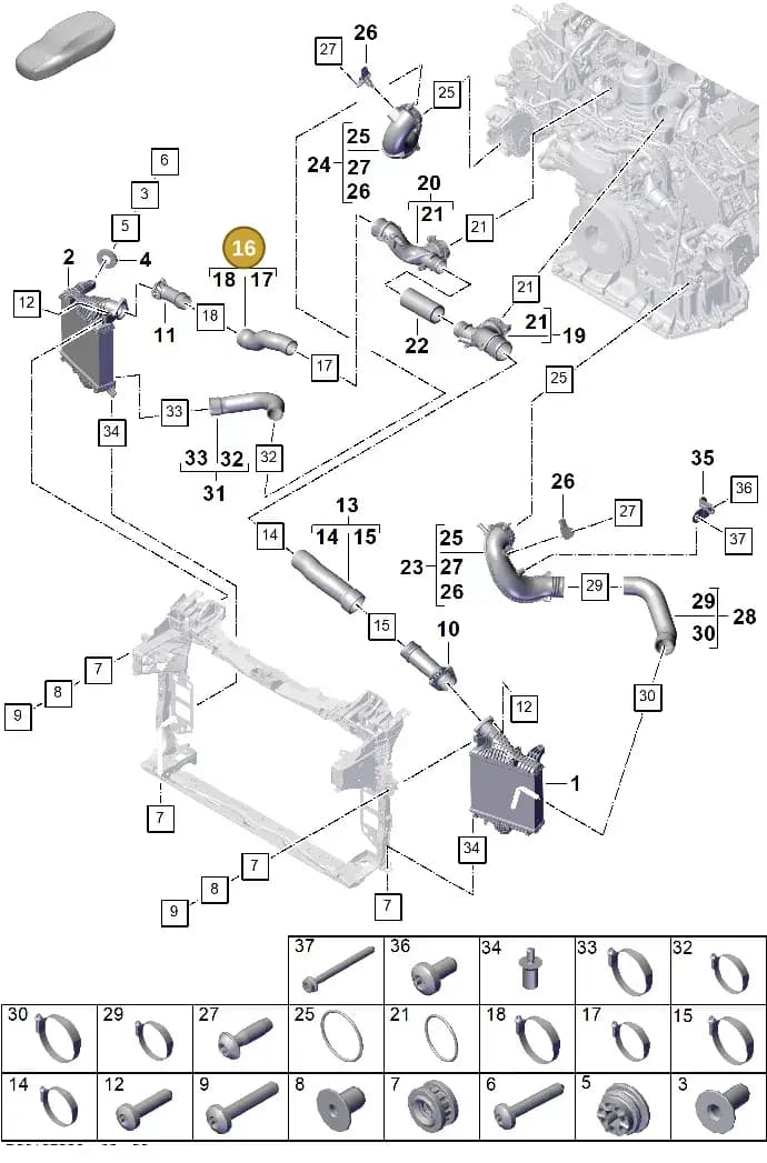 PAB14598000 — Porsche Cayenne Coupe (2023-2023) diagram p60107220, position 16
