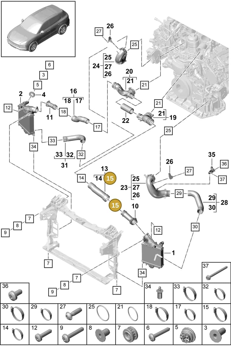 PAB14598010 — Porsche Cayenne (2017-2023) diagram p51107060, position 15
