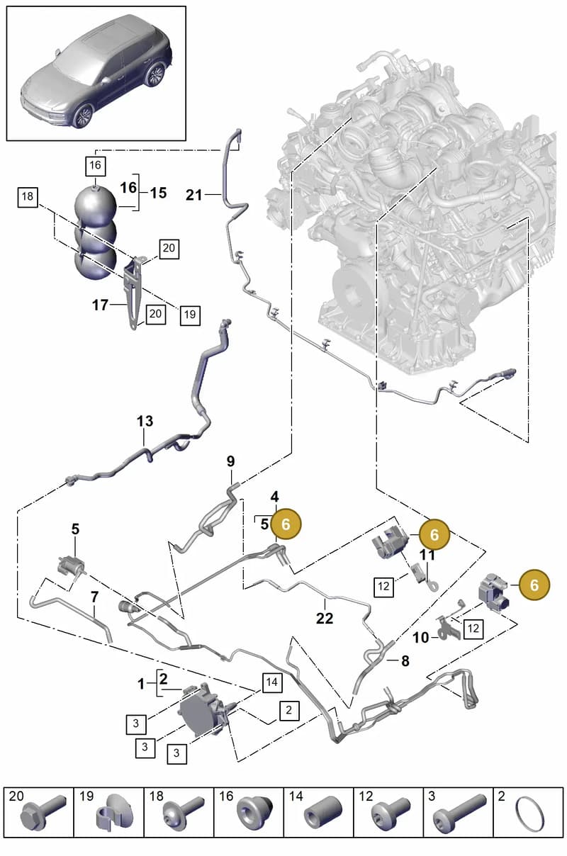PAB198369A — Porsche Cayenne (2017-2023) diagram p51108000, position 6
