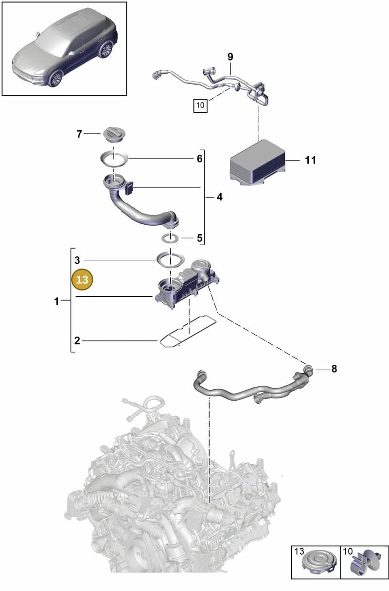 PAB198542A — Porsche Cayenne (2017-2023) diagram p51106040, position 13