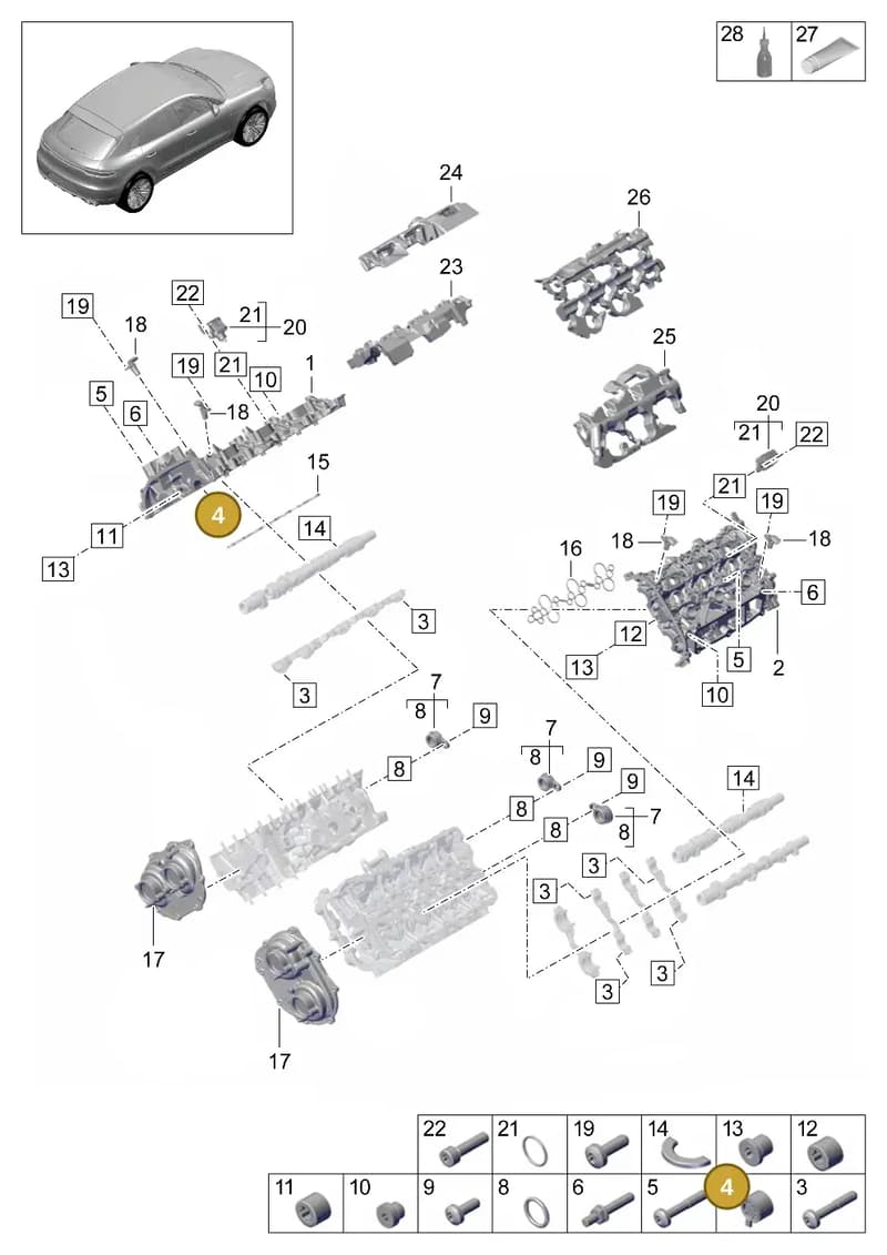 PAB198542A — Porsche Macan (2018-2022) diagram p52000072, position 4