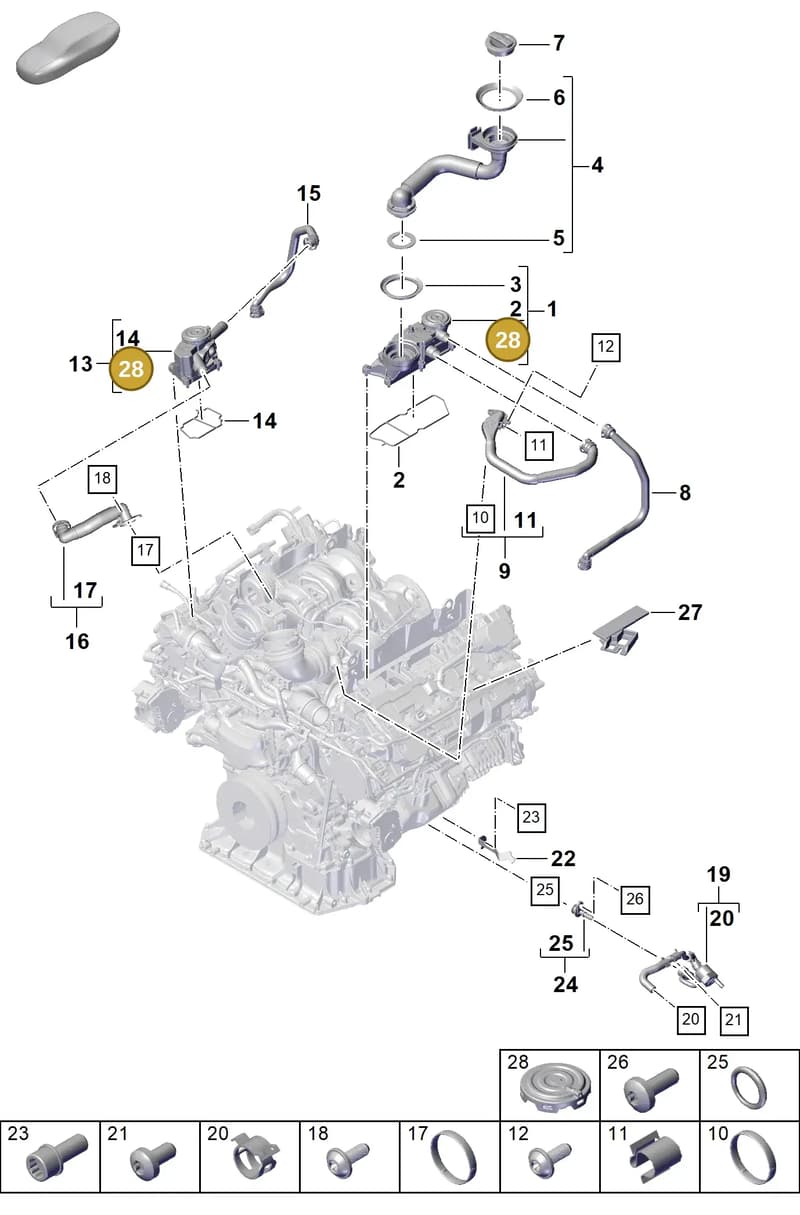 PAB198542 — Porsche Cayenne Coupe (2023-2023) diagram p60107360, position 28