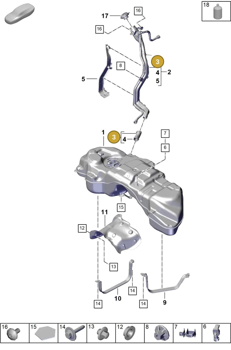 PAB201143 — Porsche Cayenne Coupe (2023-2023) diagram p60201020, position 3