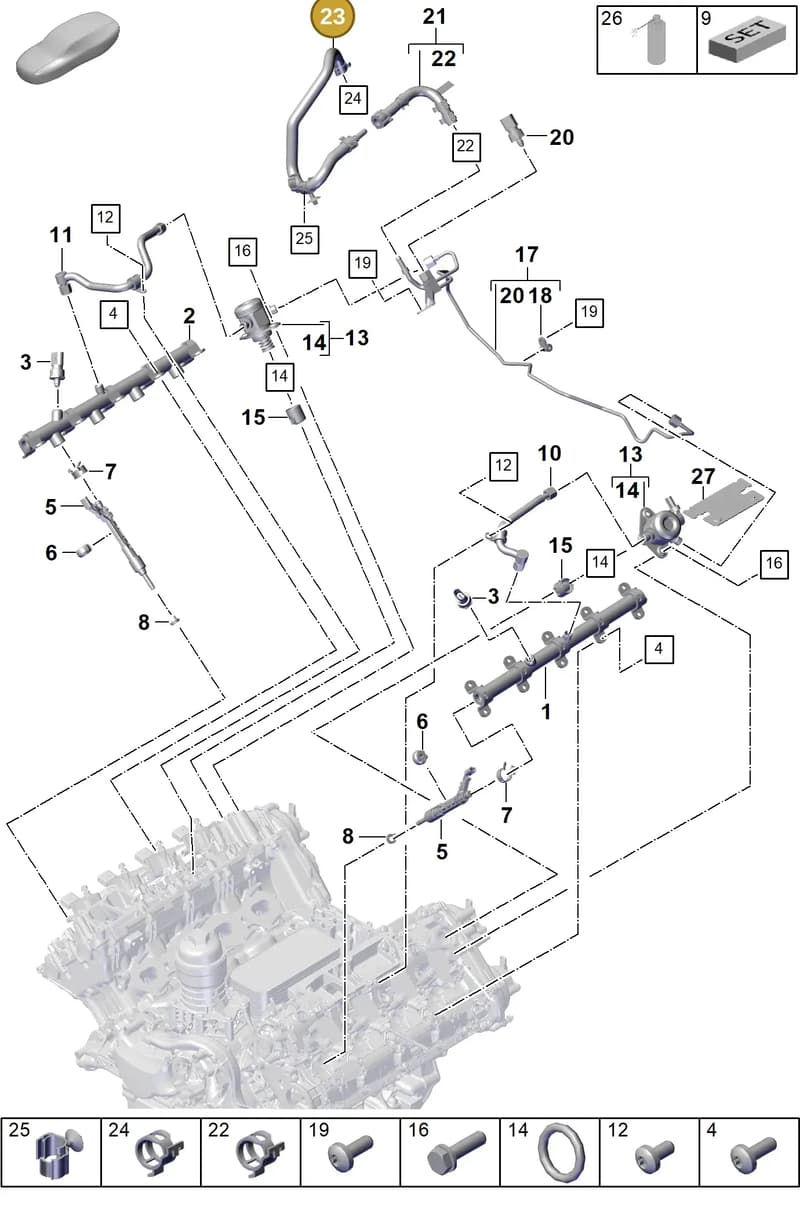 PAB20121500 — Porsche Cayenne Coupe (2023-2023) diagram p60107020, position 23