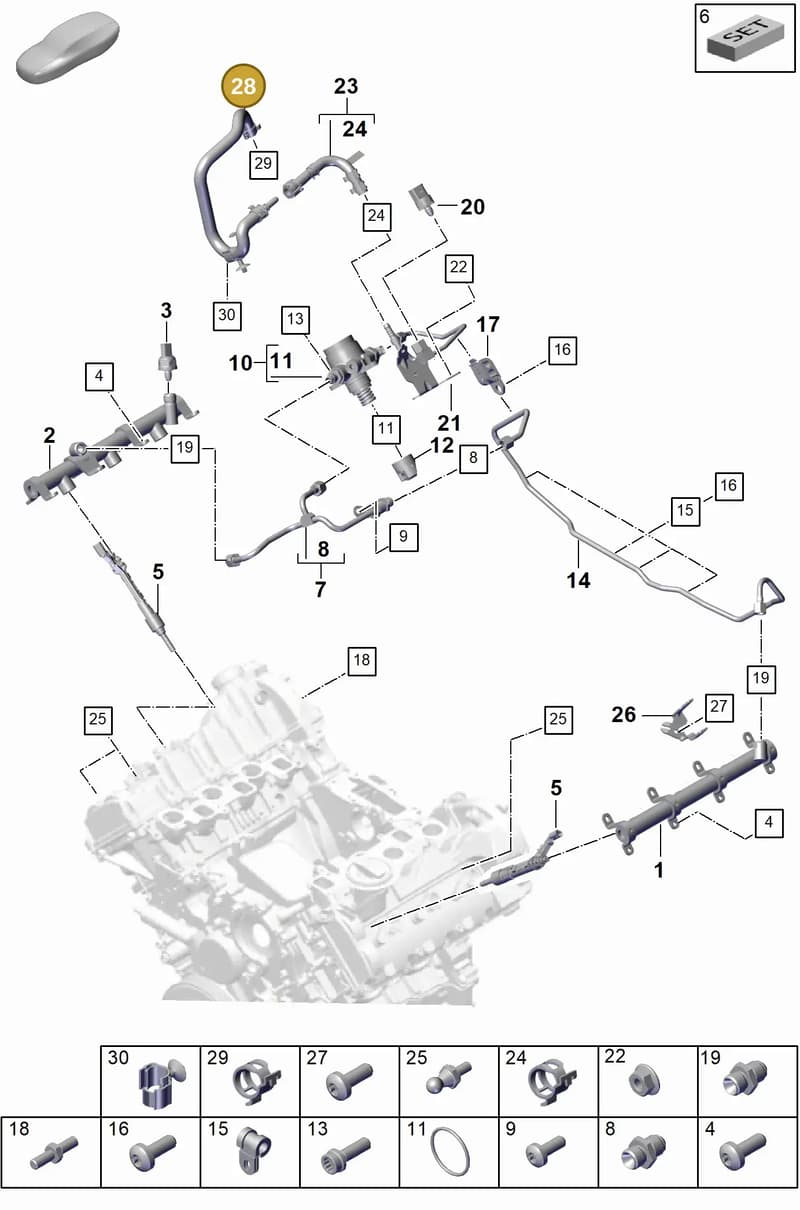 PAB20121500 — Porsche Cayenne Coupe (2023-2023) diagram p60107010, position 28