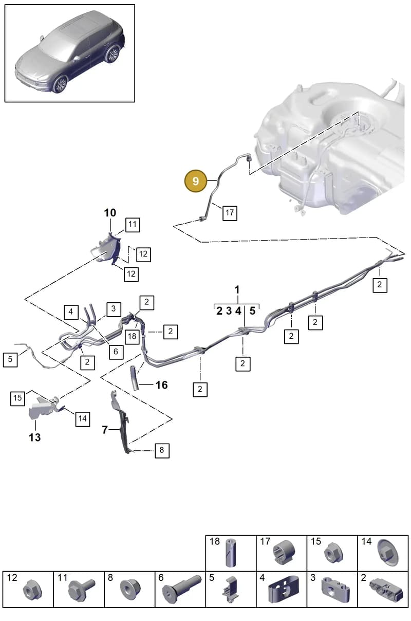 PAB201220 — Porsche Cayenne (2017-2023) diagram p51201030, position 9