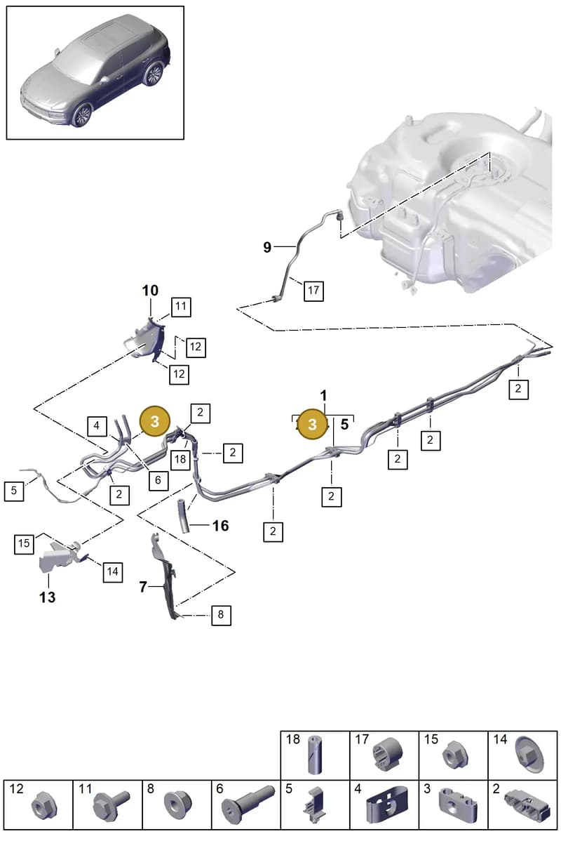 PAB201245 — Porsche Cayenne (2017-2023) diagram p51201030, position 3
