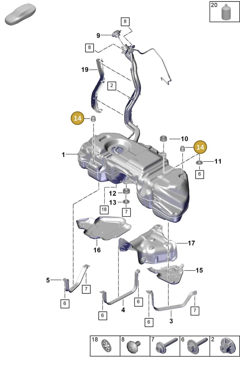 PAB20127420 — Porsche Cayenne Coupe (2023-2023) diagram p60201000, position 14