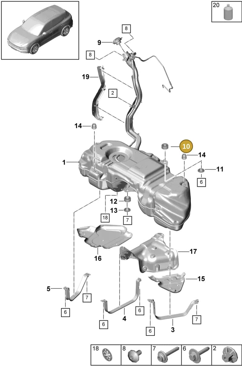 PAB201392 — Porsche Cayenne (2017-2023) diagram p51201000, position 10