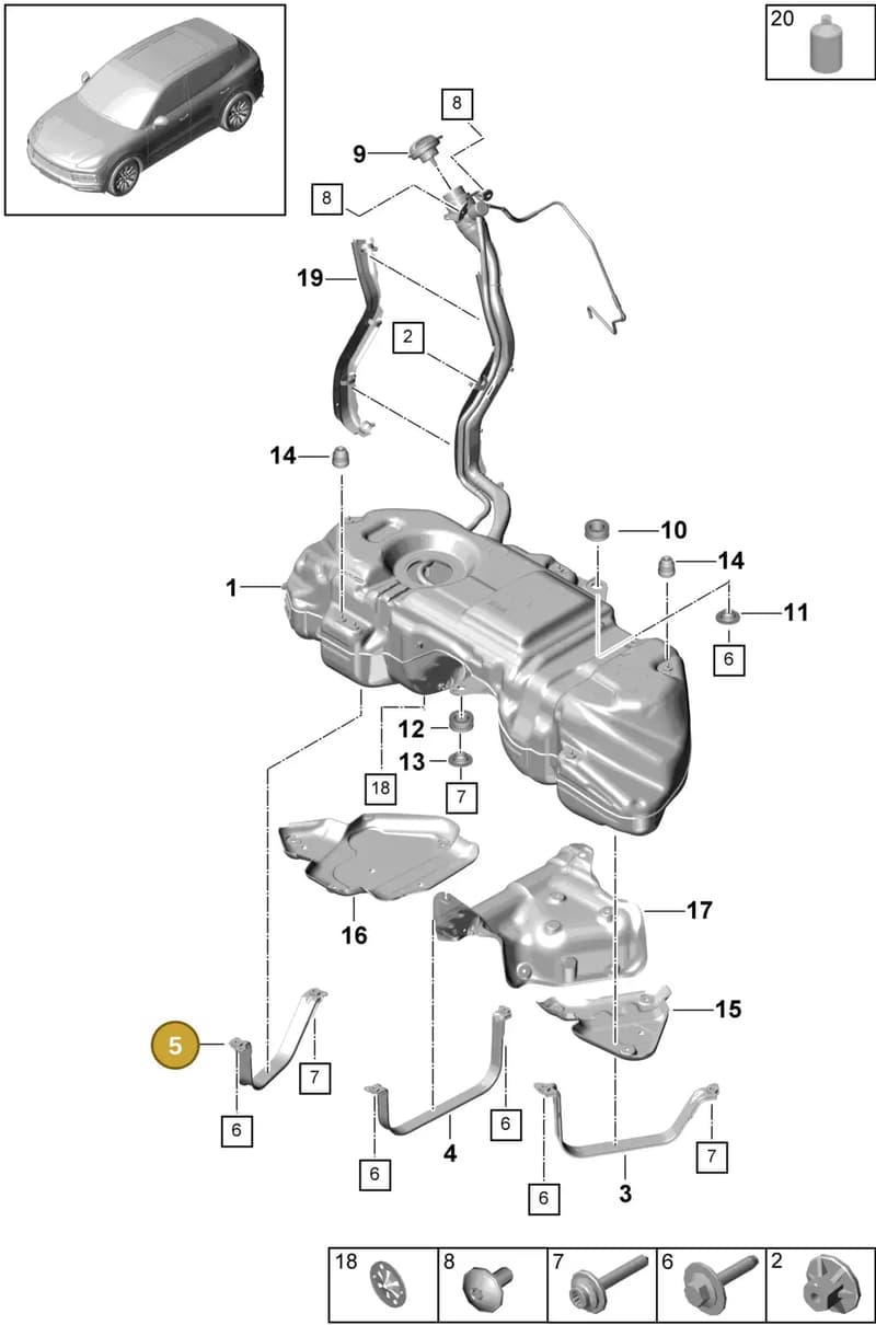 PAB20139201 — Porsche Cayenne (2017-2023) diagram p51201000, position 5