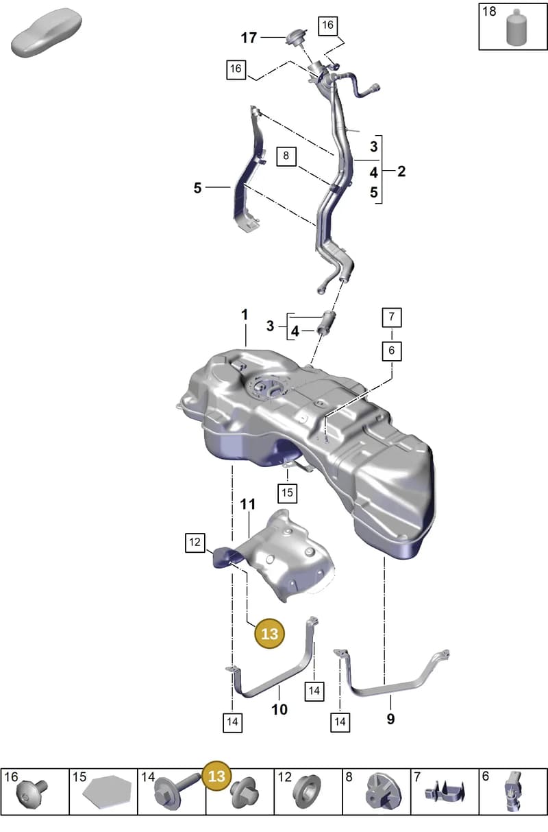 PAB201445 — Porsche Cayenne Coupe (2023-2023) diagram p60201020, position 13