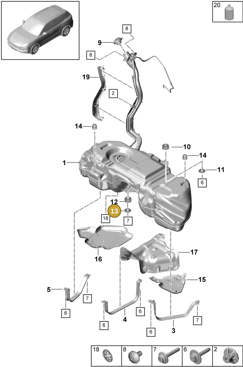 PAB201532 — Porsche Cayenne (2017-2023) diagram p51201000, position 13