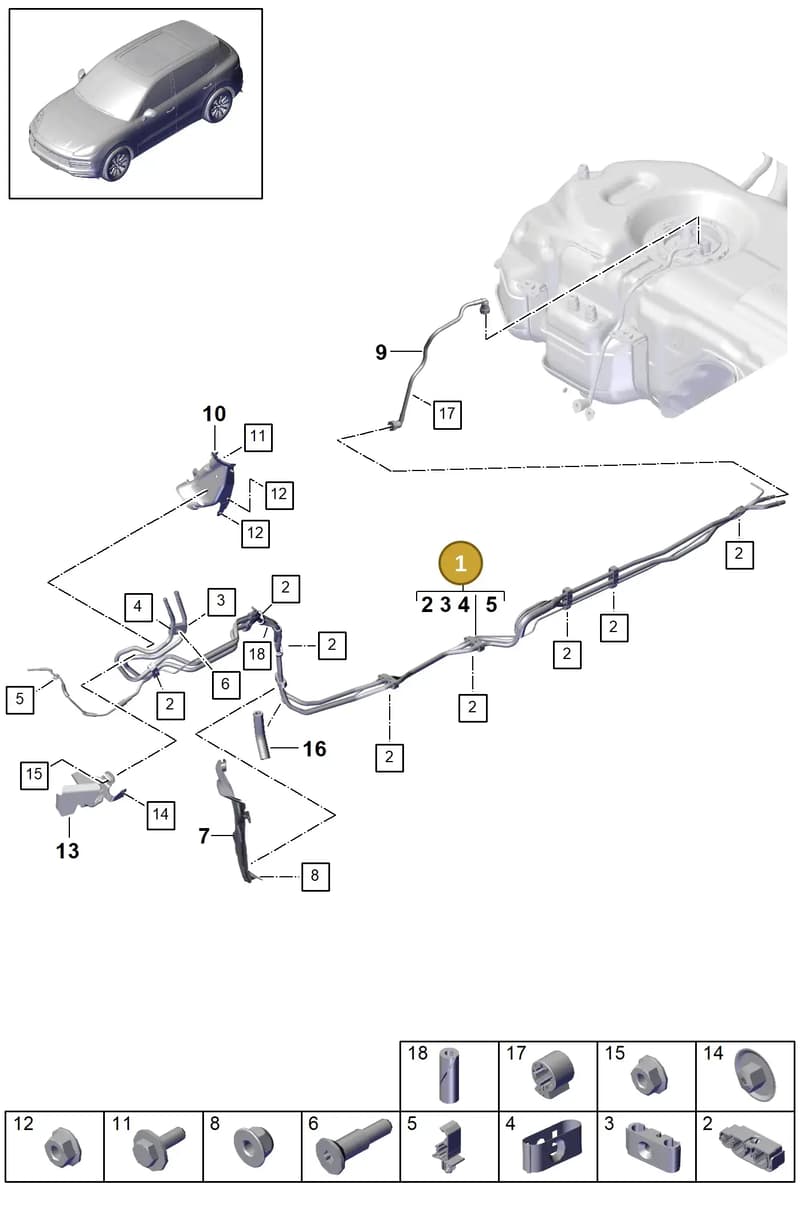 PAB20154410 — Porsche Cayenne (2017-2023) diagram p51201030, position 1