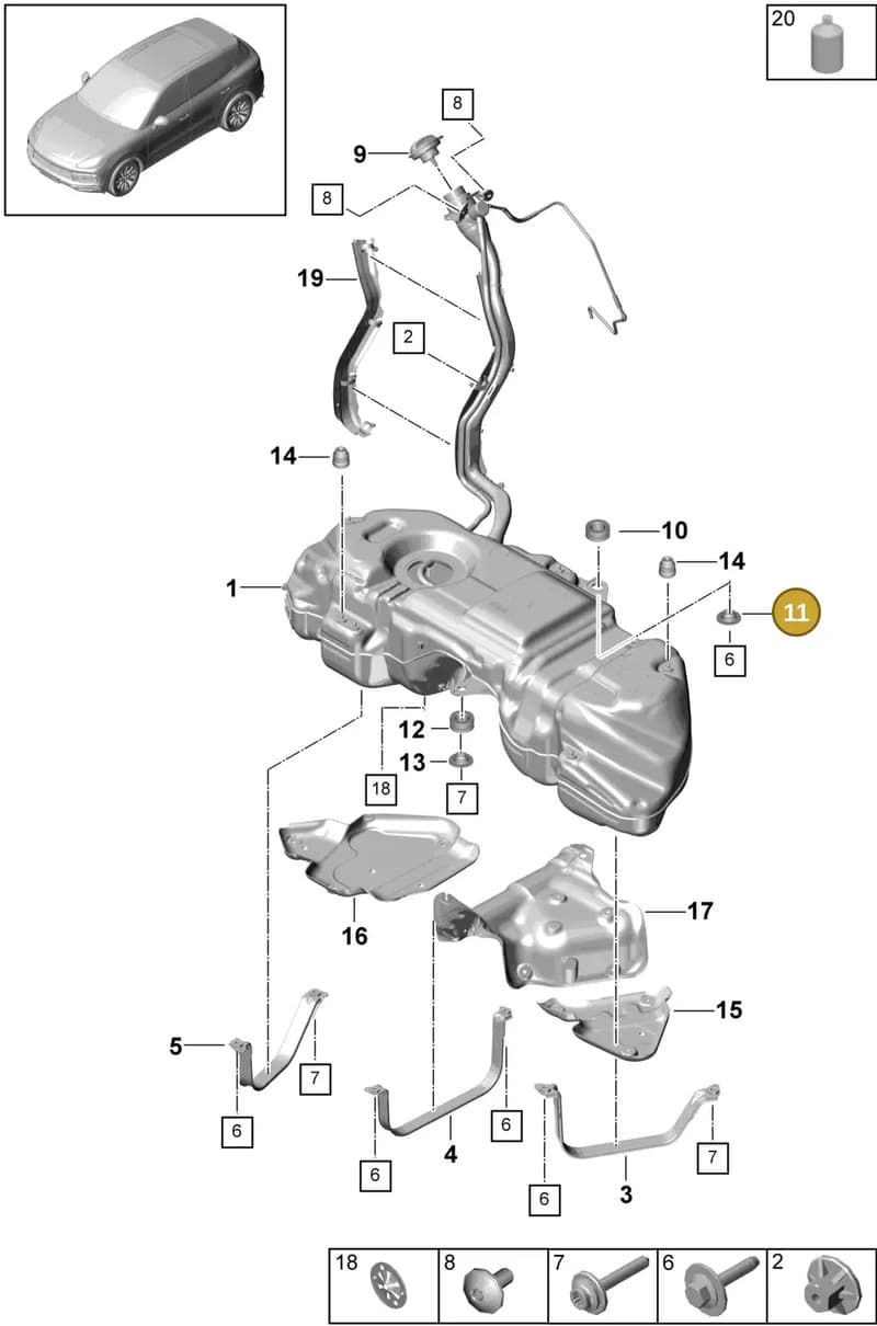 PAB20169310 — Porsche Cayenne (2017-2023) diagram p51201000, position 11