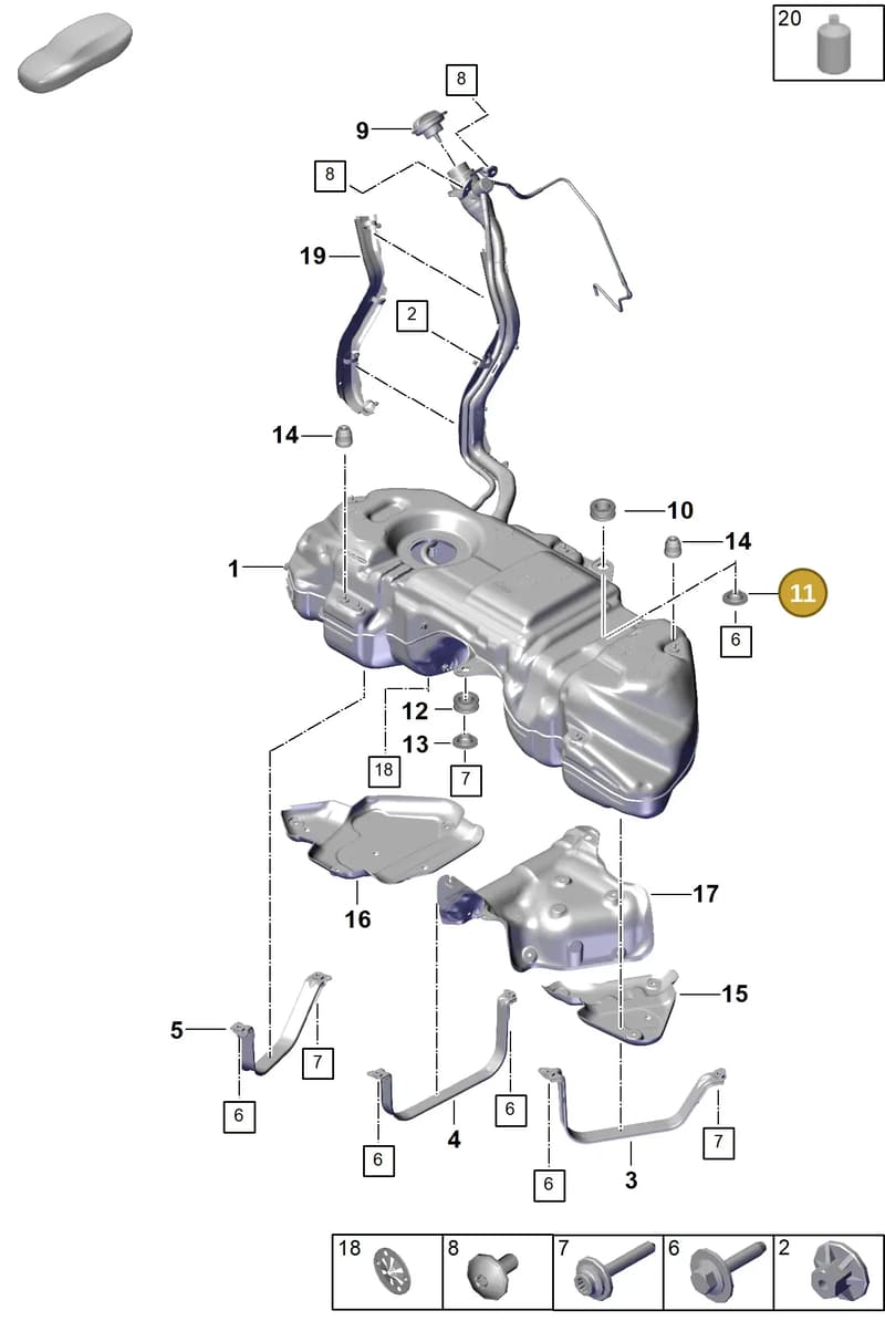 PAB20169310 — Porsche Cayenne Coupe (2023-2023) diagram p60201000, position 11