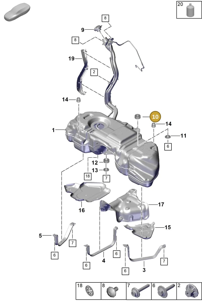 PAB20184000 — Porsche Cayenne Coupe (2023-2023) diagram p60201000, position 10