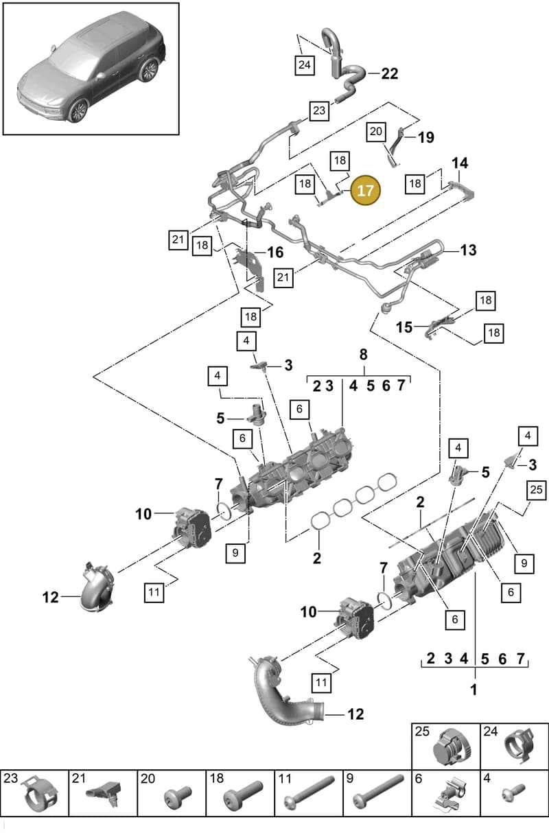 PAB20199410 — Porsche Cayenne (2017-2023) diagram p51107030, position 17
