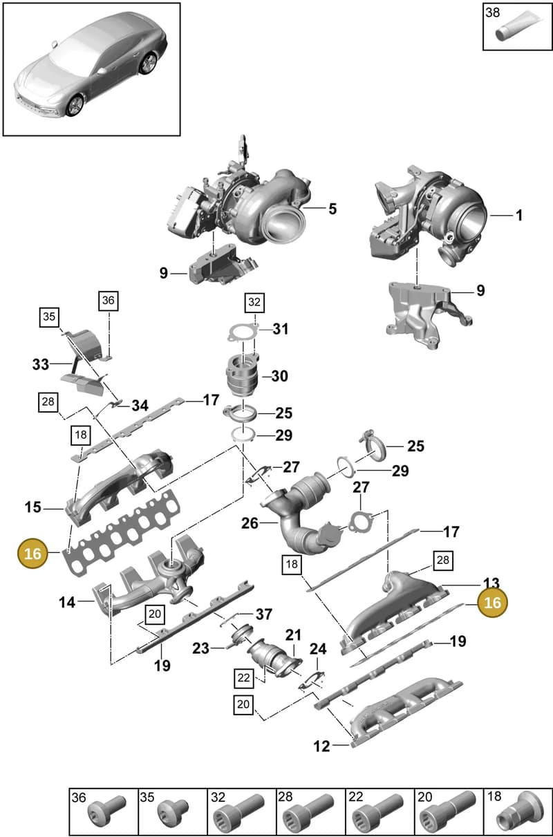 PAB253039 — Porsche Panamera (2016-2020) diagram p49202010, position 16