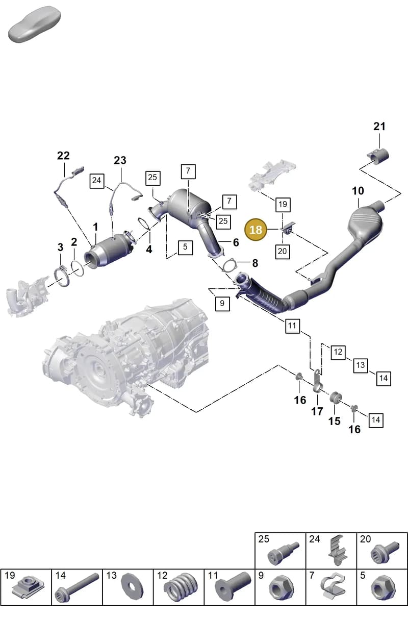 PAB25309900 — Porsche Cayenne Coupe (2023-2023) diagram p60202200, position 18