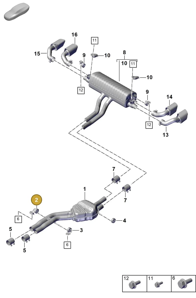 PAB25314401 — Porsche Cayenne Coupe (2023-2023) diagram p60203050, position 2