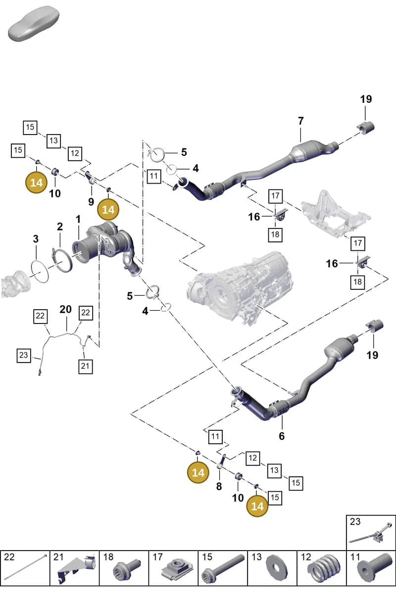 PAB253205A — Porsche Cayenne Coupe (2023-2023) diagram p60202220, position 14
