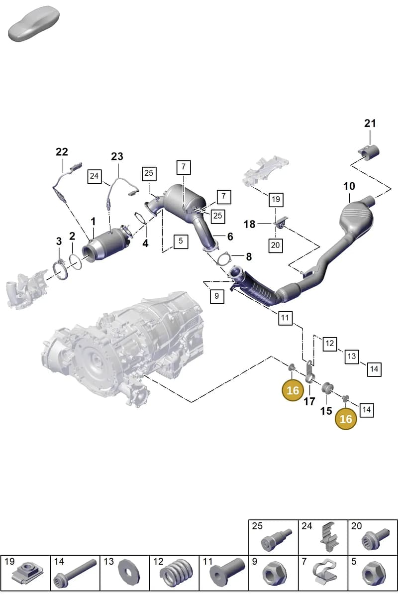 PAB253205A — Porsche Cayenne Coupe (2023-2023) diagram p60202200, position 16