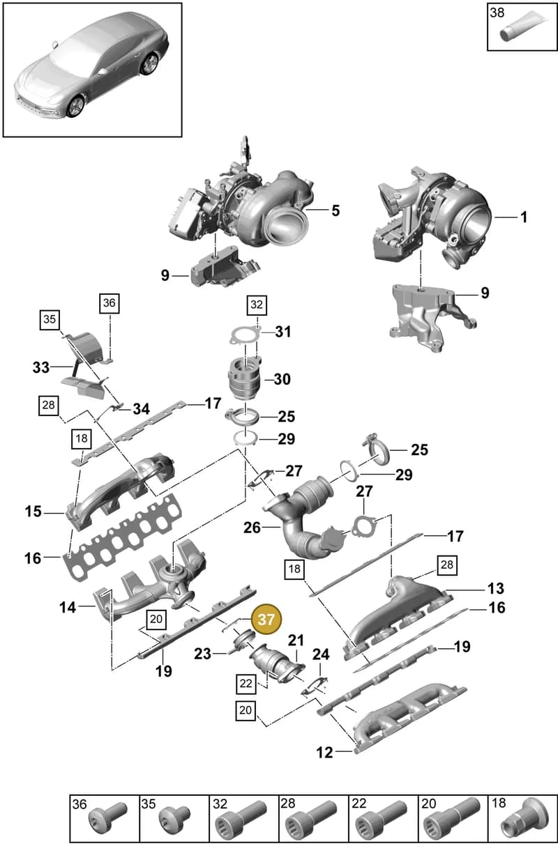 PAB253232 — Porsche Panamera (2016-2020) diagram p49202010, position 37