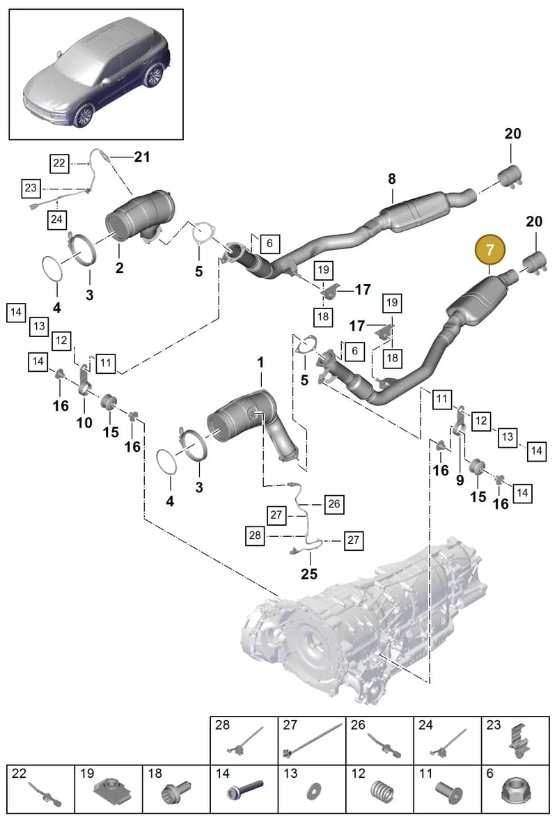 PAB25330010 — Porsche Cayenne (2017-2023) diagram p51202080, position 7