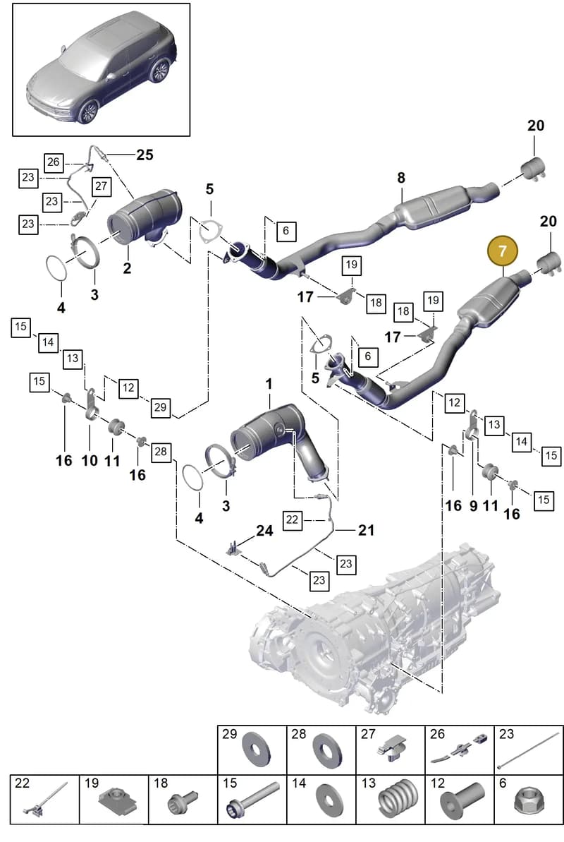 PAB25330010 — Porsche Cayenne (2017-2023) diagram p51202070, position 7