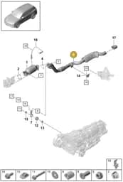 PAB253300A Porsche Exhaust Pipe with Front Silencer