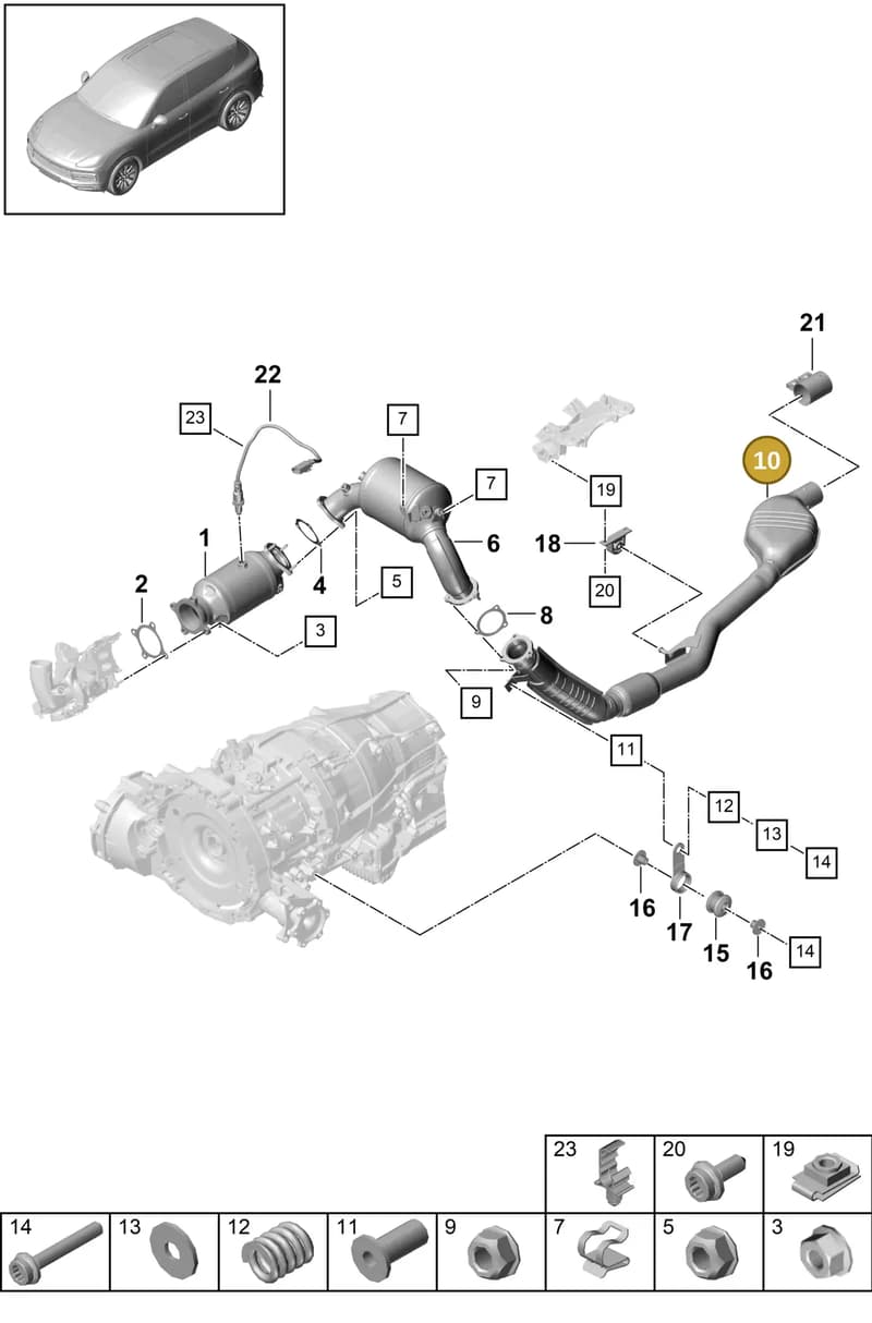 PAB253300H — Porsche Cayenne (2017-2023) diagram p51202100, position 10
