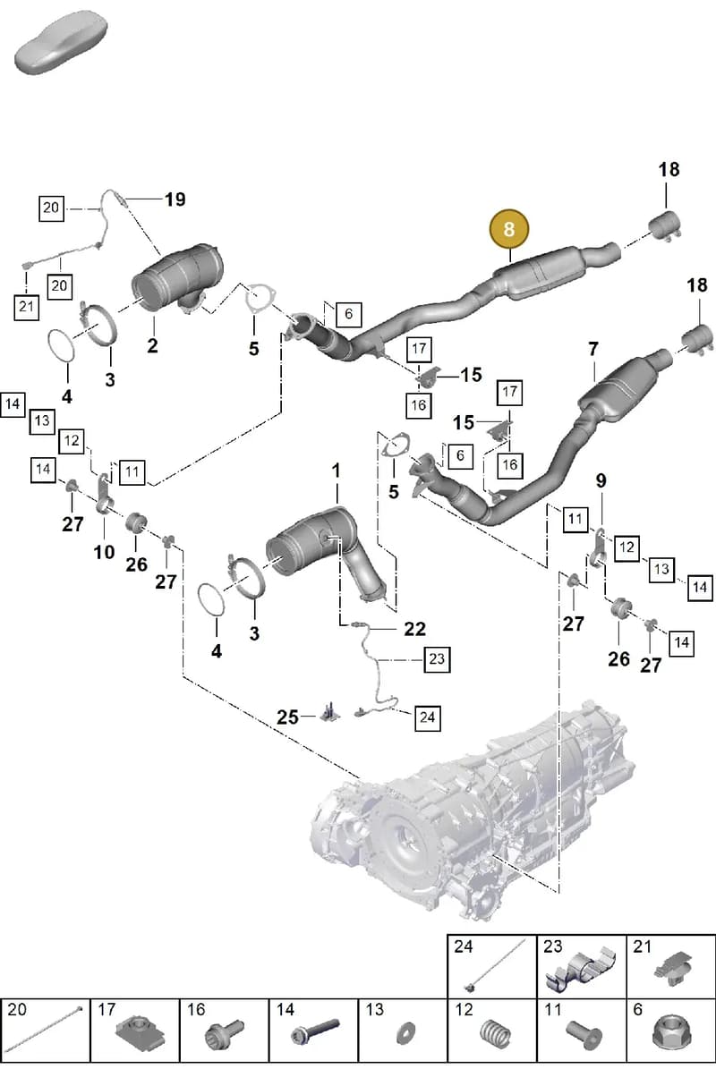PAB25335000 — Porsche Cayenne Coupe (2023-2023) diagram p60202270, position 8