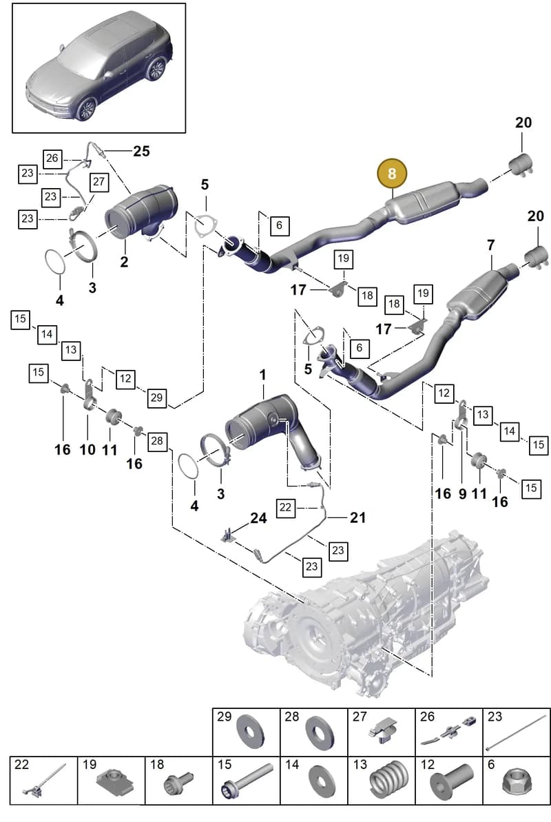 PAB253350A — Porsche Cayenne (2017-2023) diagram p51202070, position 8