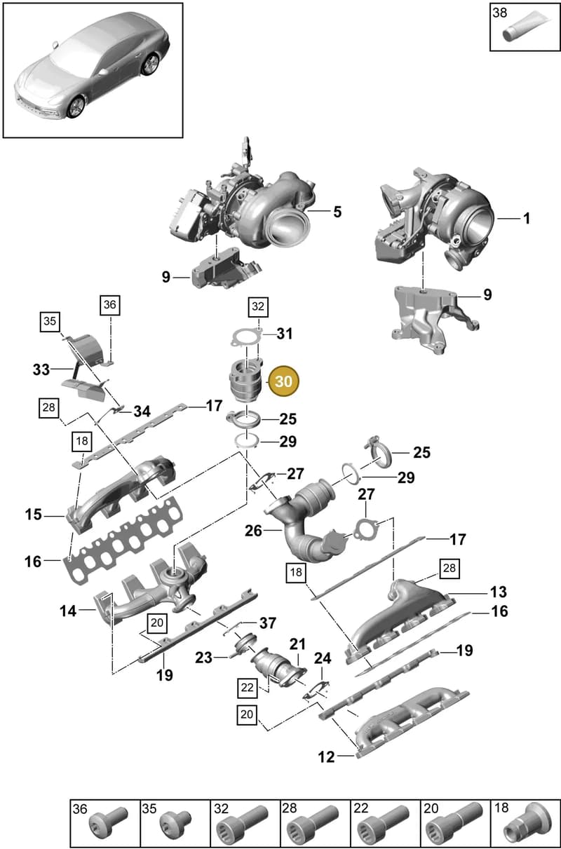 PAB253487 — Porsche Panamera (2016-2020) diagram p49202010, position 30