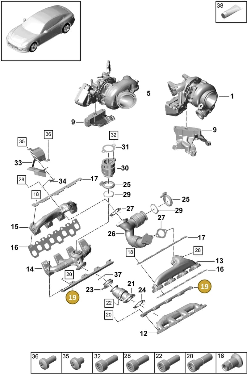 PAB253709 — Porsche Panamera (2016-2020) diagram p49202010, position 19