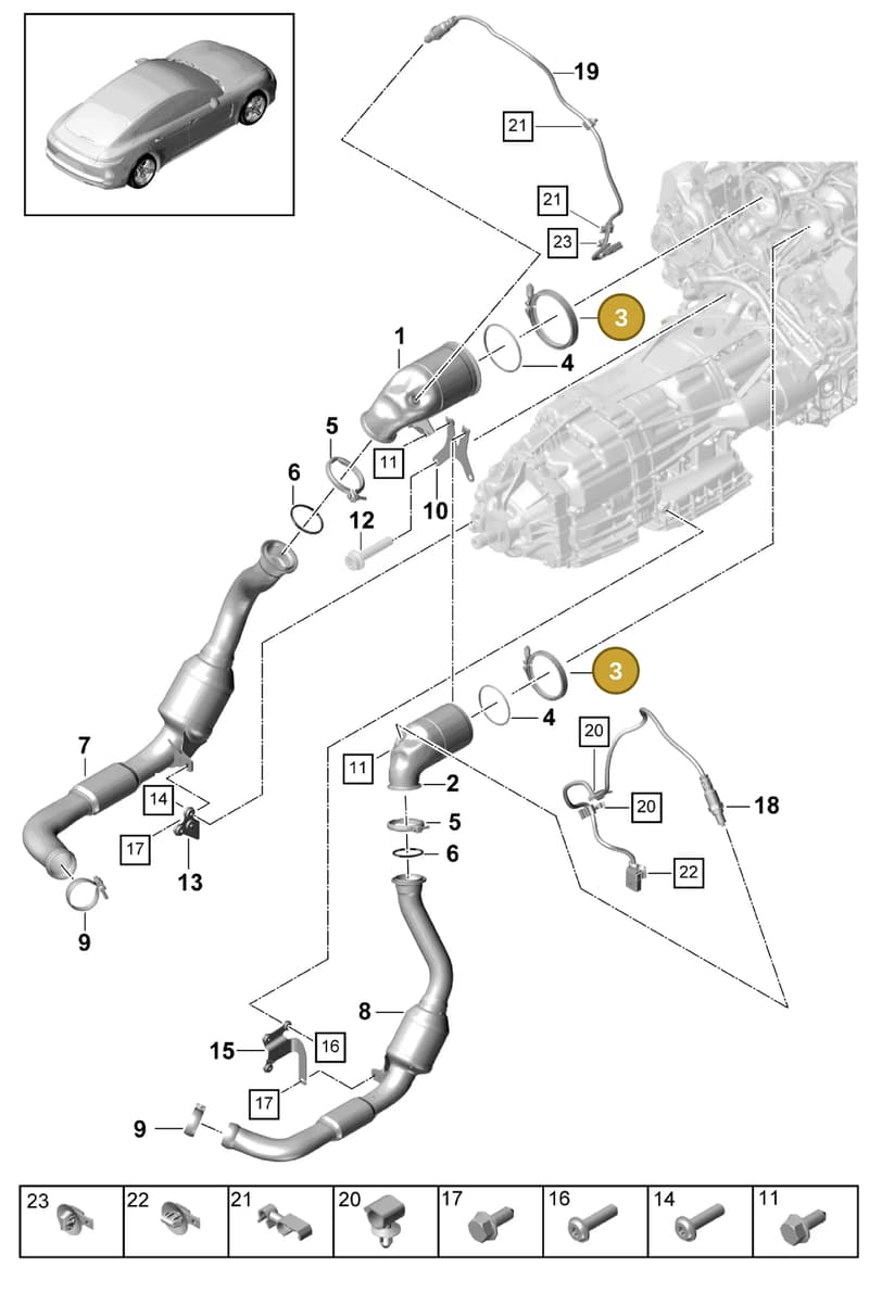 PAB25372500 — Porsche Panamera (2016-2020) diagram p49202055, position 3