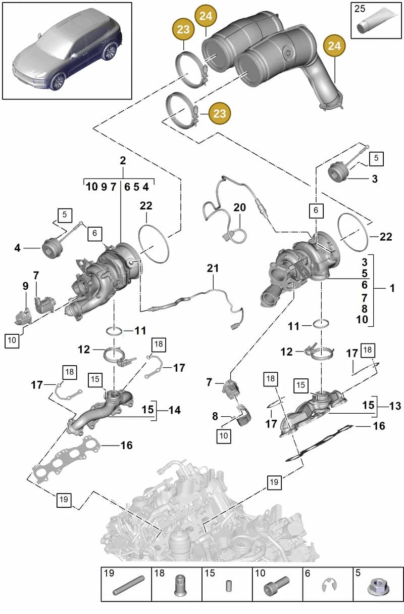 PAB25372500 — Porsche Cayenne (2017-2023) diagram p51202000, position 23+24+26