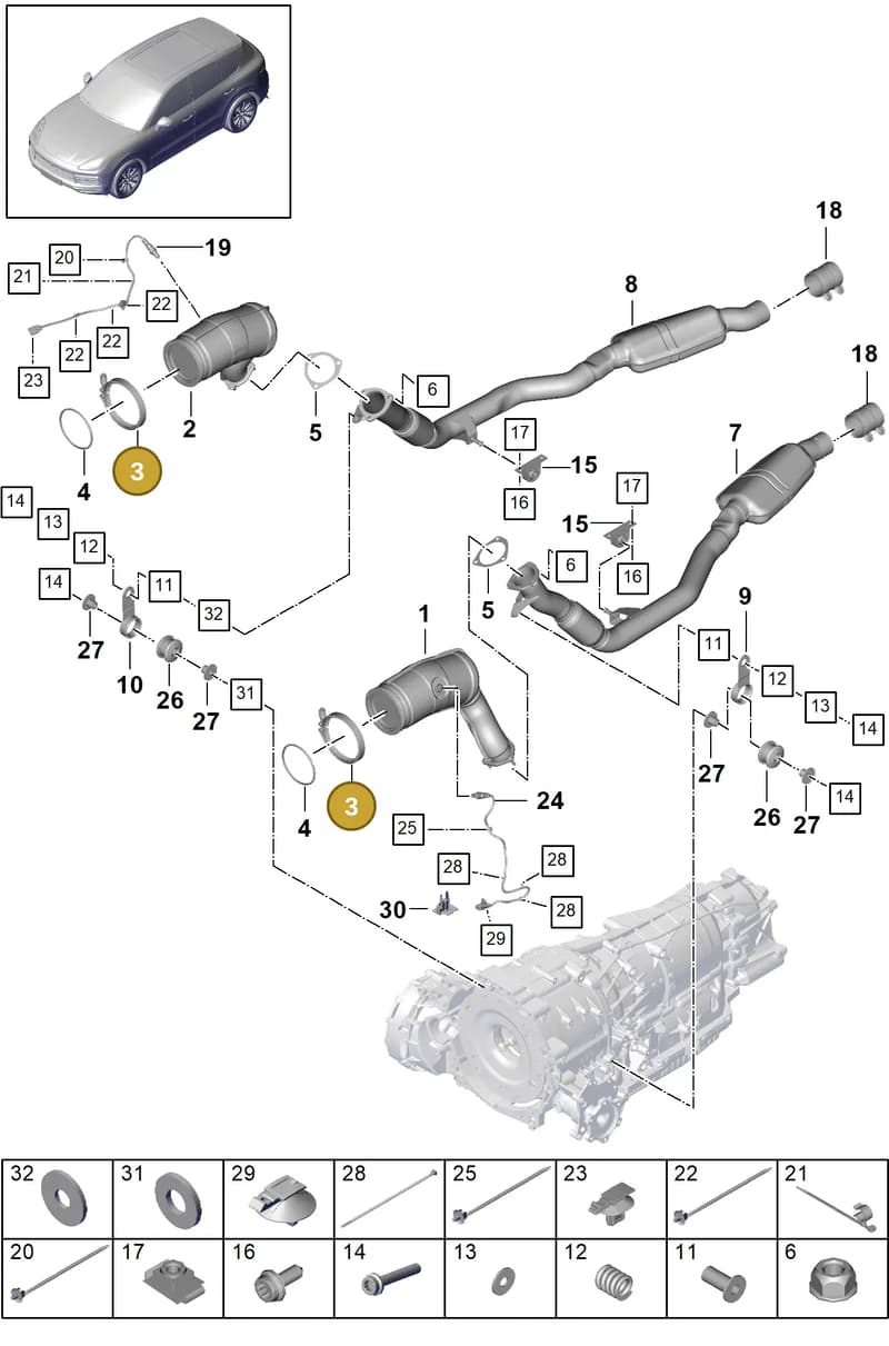 PAB25372500 — Porsche Cayenne (2017-2023) diagram p51202065, position 3