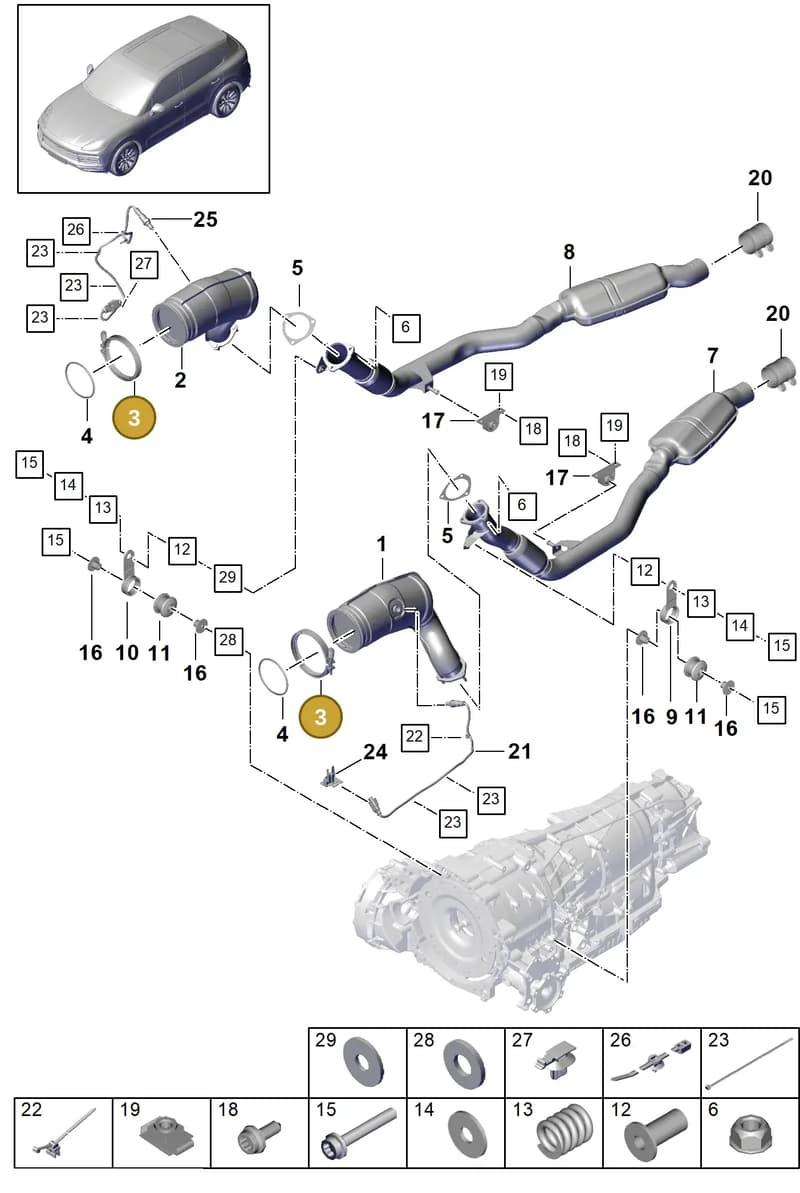 PAB25372500 — Porsche Cayenne (2017-2023) diagram p51202070, position 3