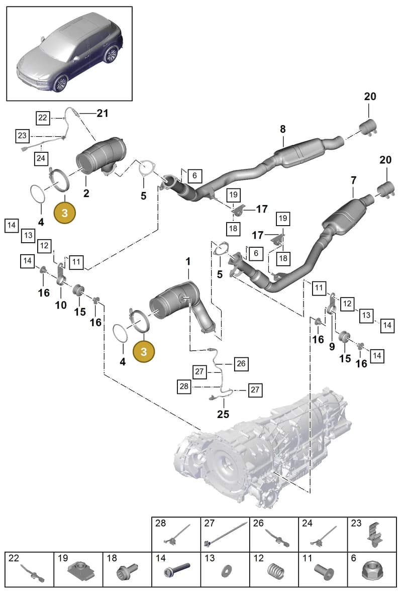PAB25372500 — Porsche Cayenne (2017-2023) diagram p51202080, position 3