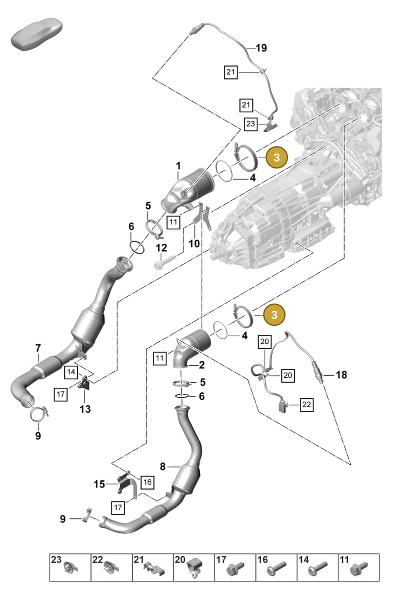 PAB25372500 — Porsche Panamera (2020-2023) diagram p58202210, position 3