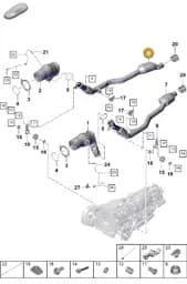 PAB254454 Porsche Exhaust Pipe with Catalyst