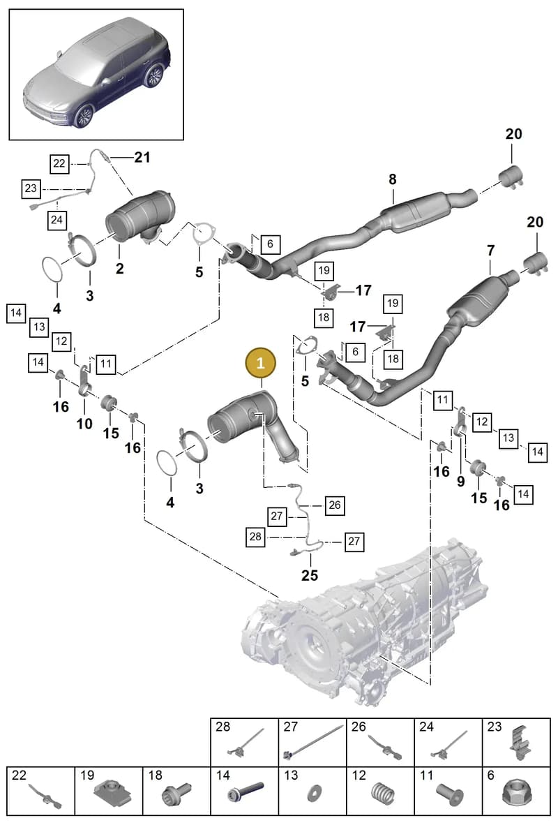 PAB254800BX — Porsche Cayenne (2017-2023) diagram p51202080, position 1