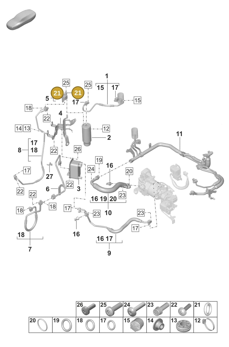 PAB260749 — Porsche Taycan Sport Turismo (2019-2024) diagram p56814400, position 21