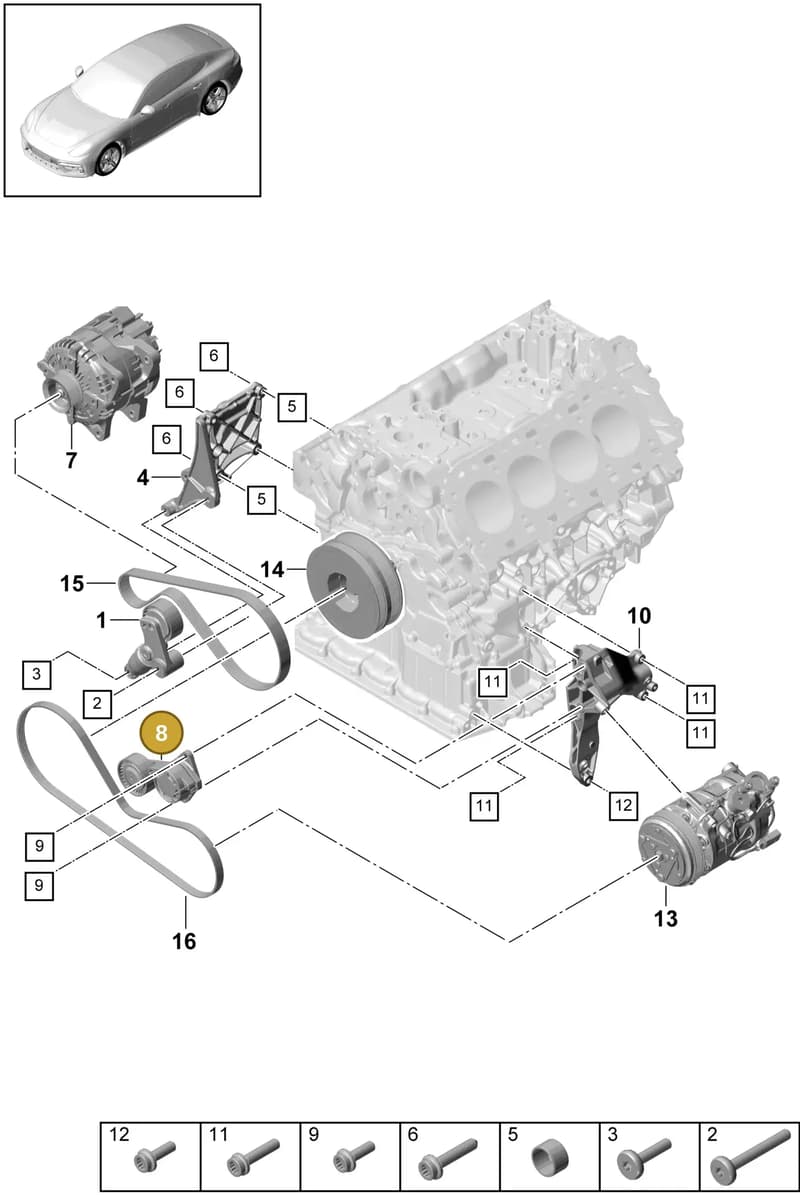 PAB260938 — Porsche Panamera (2016-2020) diagram p49102040, position 8