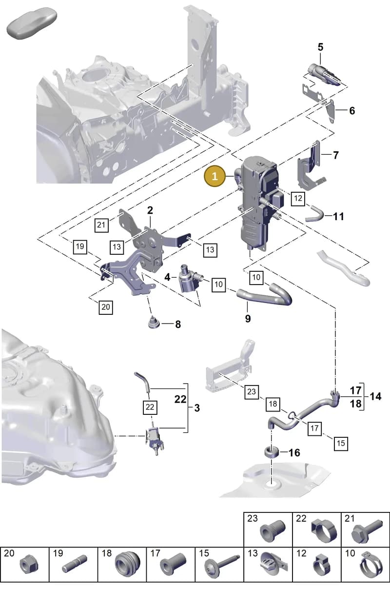PAB265081B — Porsche Cayenne Coupe (2023-2023) diagram p60813800, position 1