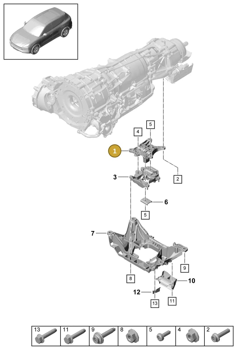 PAB39911510 — Porsche Cayenne (2017-2023) diagram p51306000, position 1