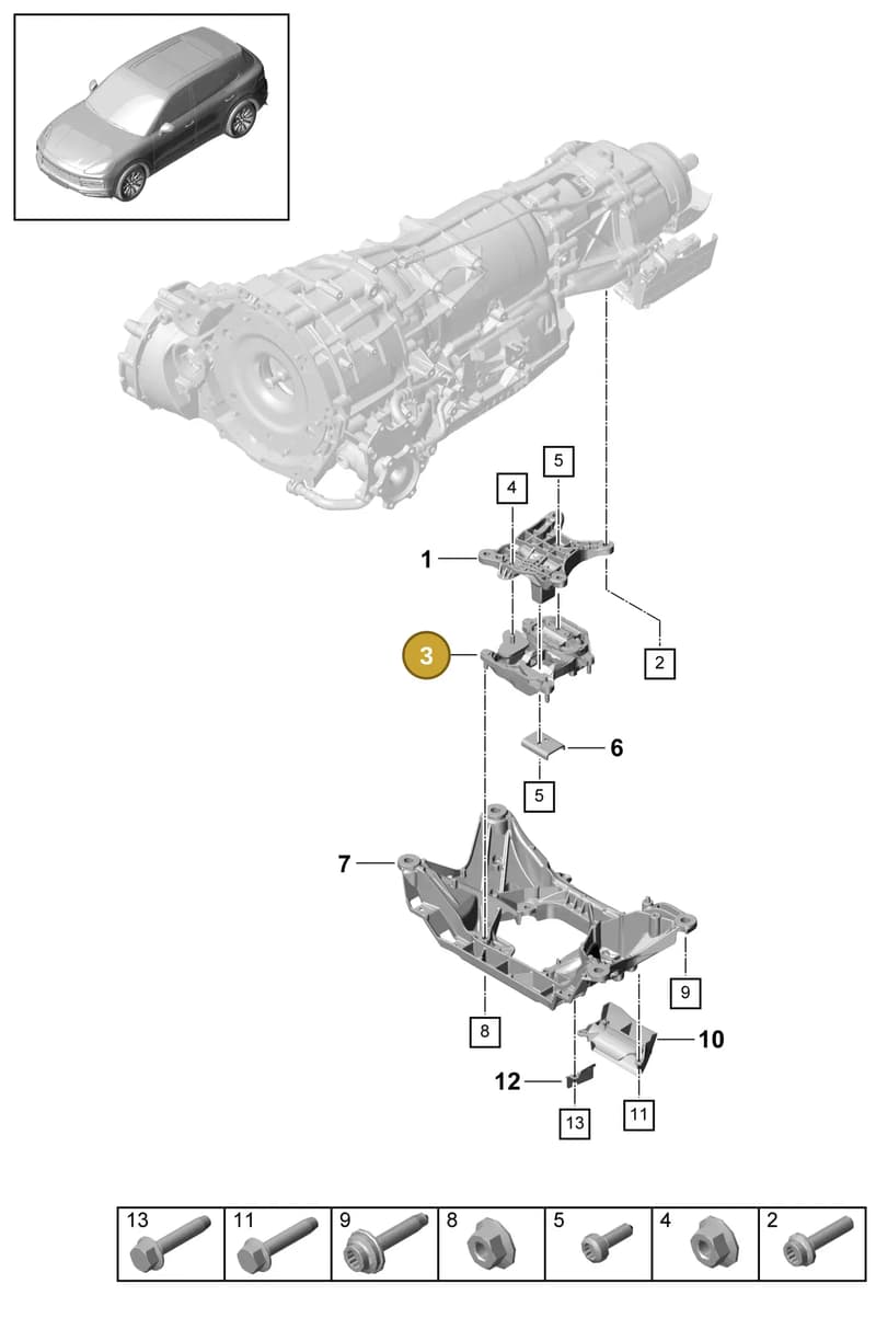 PAB399156 — Porsche Cayenne (2017-2023) diagram p51306000, position 3