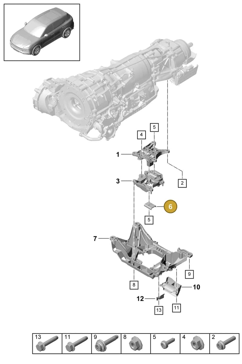 PAB399292 — Porsche Cayenne (2017-2023) diagram p51306000, position 6